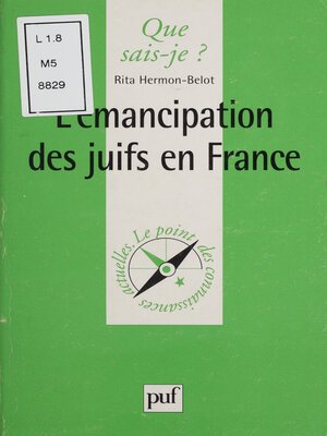 cover image of L'Émancipation des juifs en France